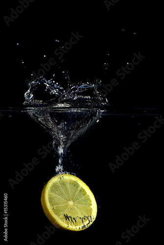 Heart shaped lemon splash