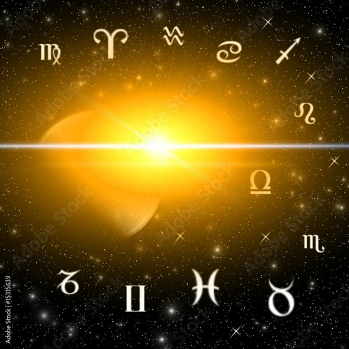 Twelve astrology symbols of the zodiac
