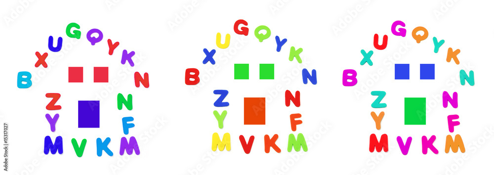 Alphabets Arranged in Shape of House Alphabets Arranged in Shape of House