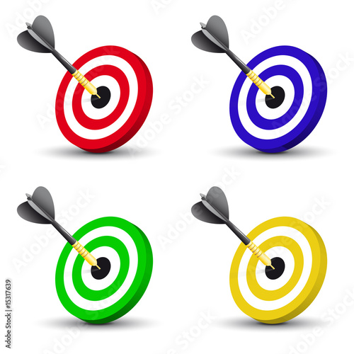 Dart in the center of a disc