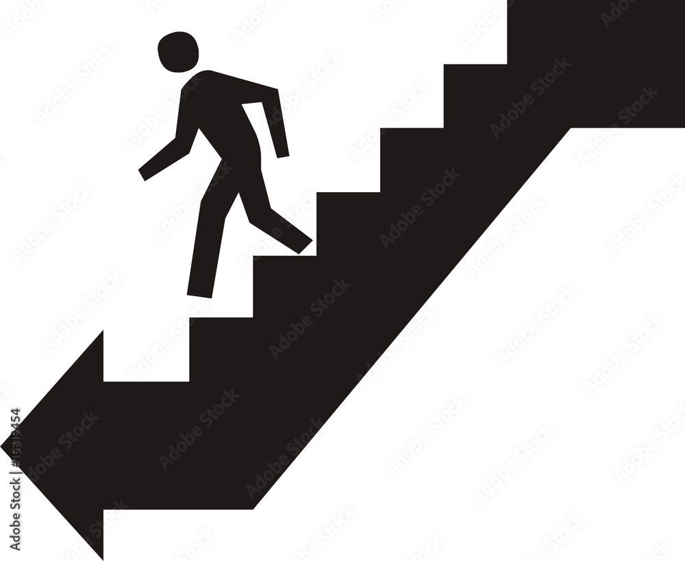 Going down stairs in black Going down stairs in black