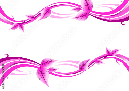 Ornament mit Blättern und Regentropfen