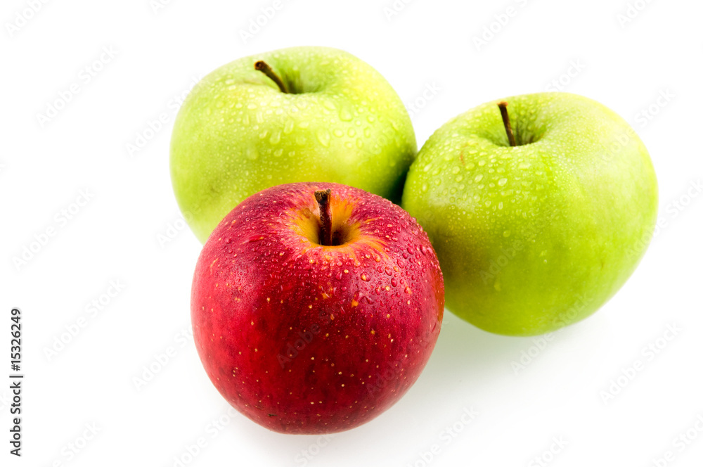 Three fresh apples isolated on white background Three fresh apples isolated on white background