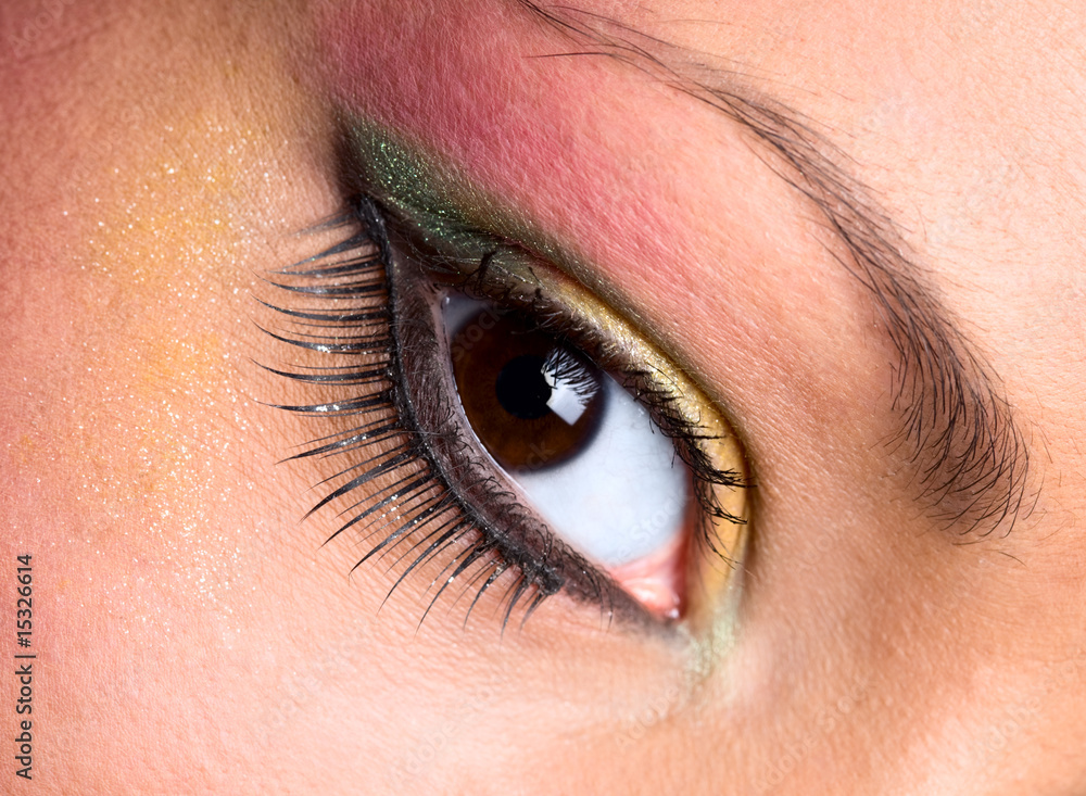 Fototapeta premium Fashion eye, long eyelashes and beautiful eye.