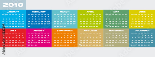 Colorful Calendar for year 2010 in vector format