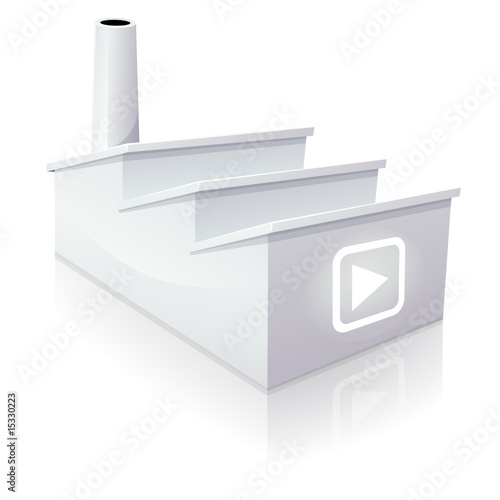 Usine blanche en marche (reflet)