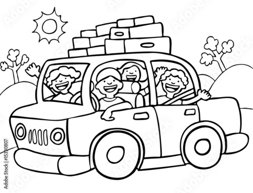 Road Trip Line Art
