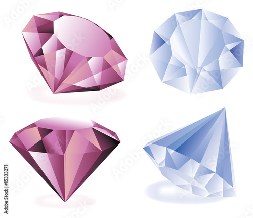 diamonds isolated vector set