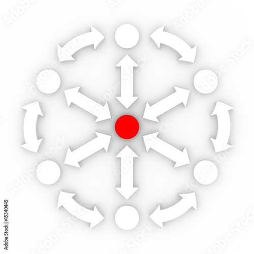 Conceptual image of teamwork. Isolated 3D image