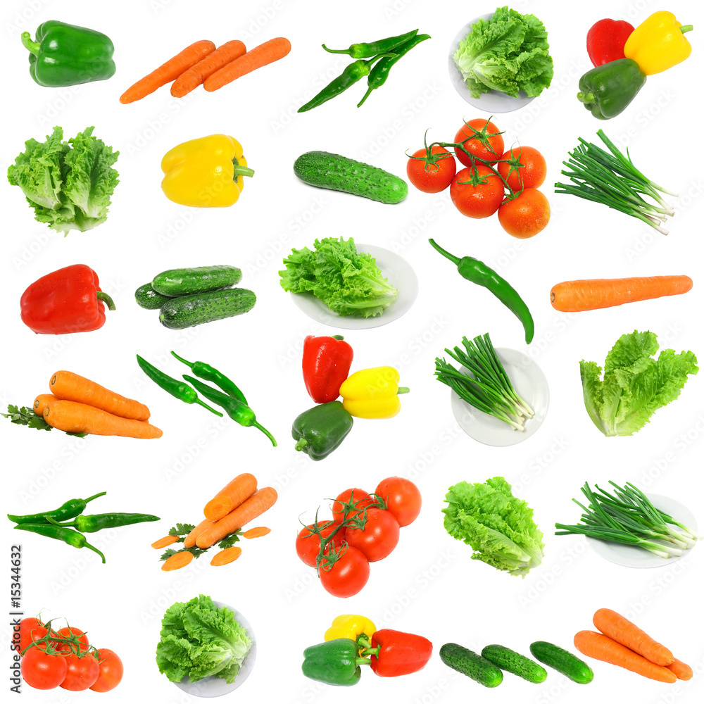 Collage-sweet pepper,carrot,tomato and lettuce and cucumber Collage-sweet pepper,carrot,tomato and lettuce and cucumber