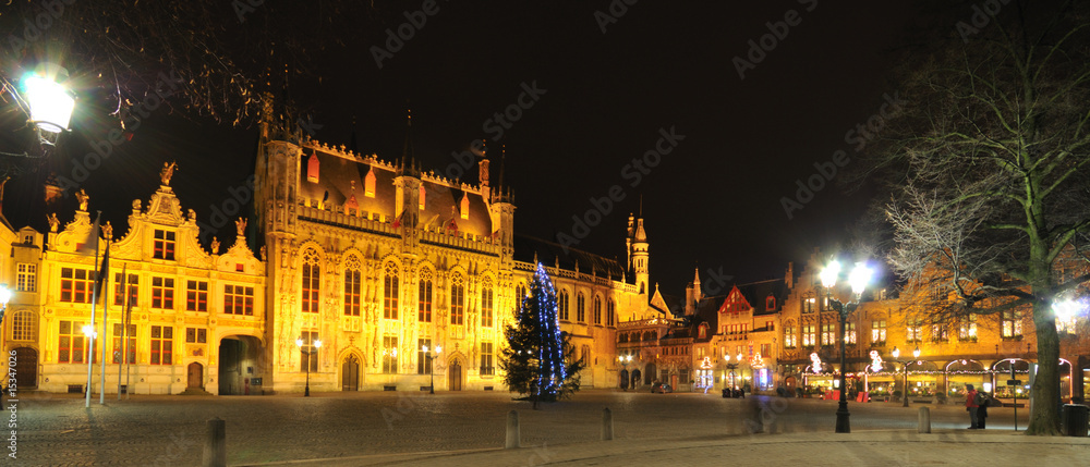 Night view of Brugge, Belgium
