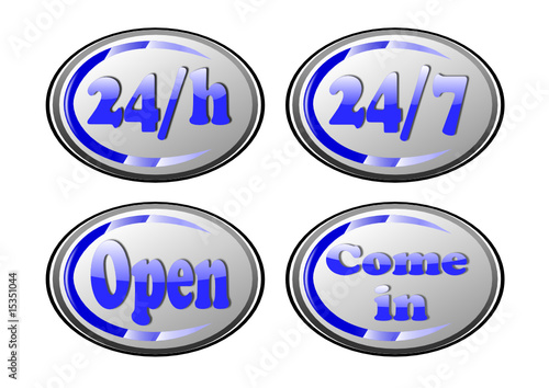 Öffnungszeiten Button Set