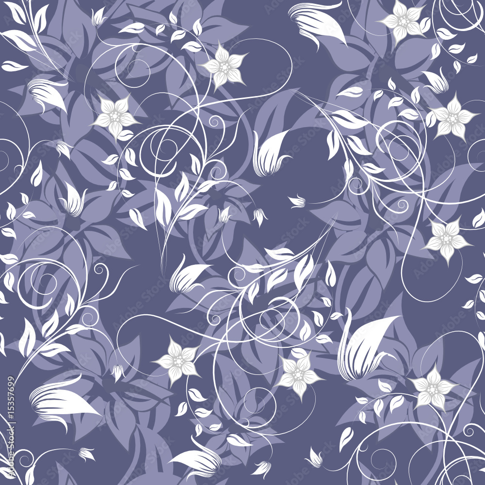 Foto auf Acrylglas mit floral nahtlos #15357699