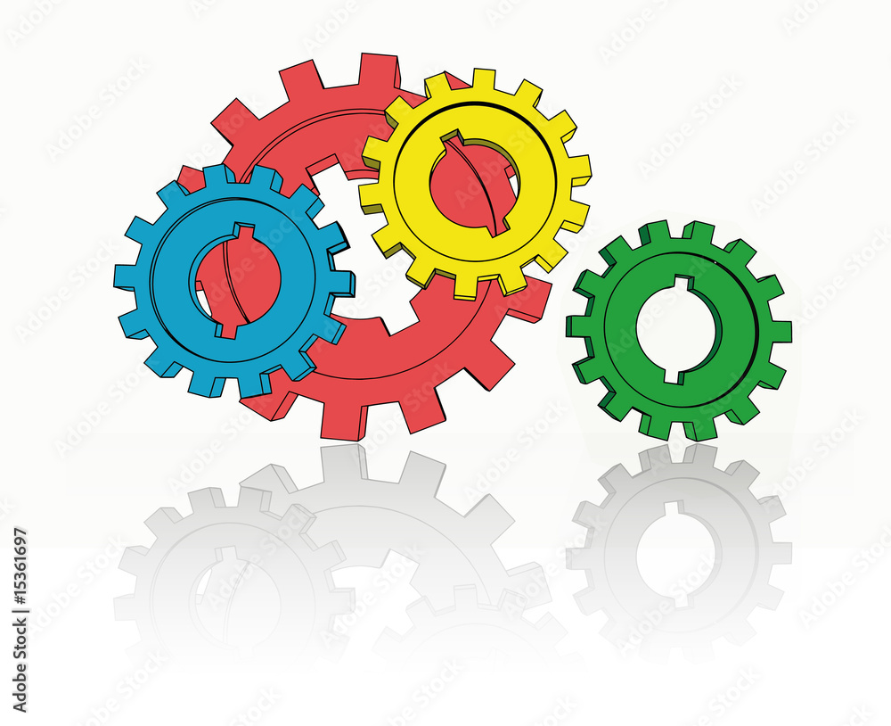 isolated cogwheels - business network - illustration isolated cogwheels - business network - illustration