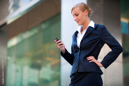 Attractive businesswoman on the phone