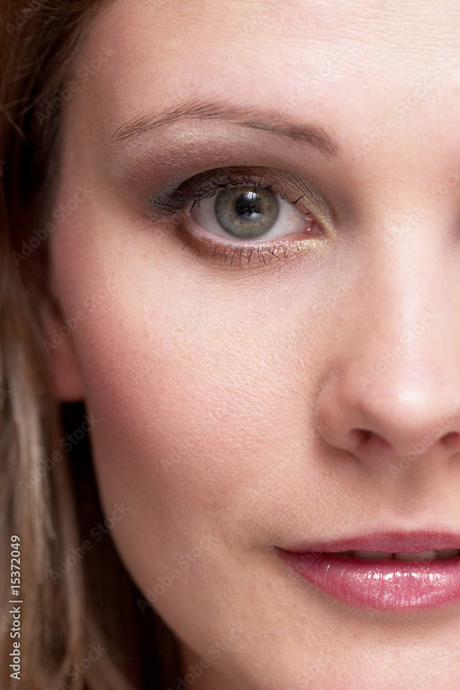 half of girl face half of girl face