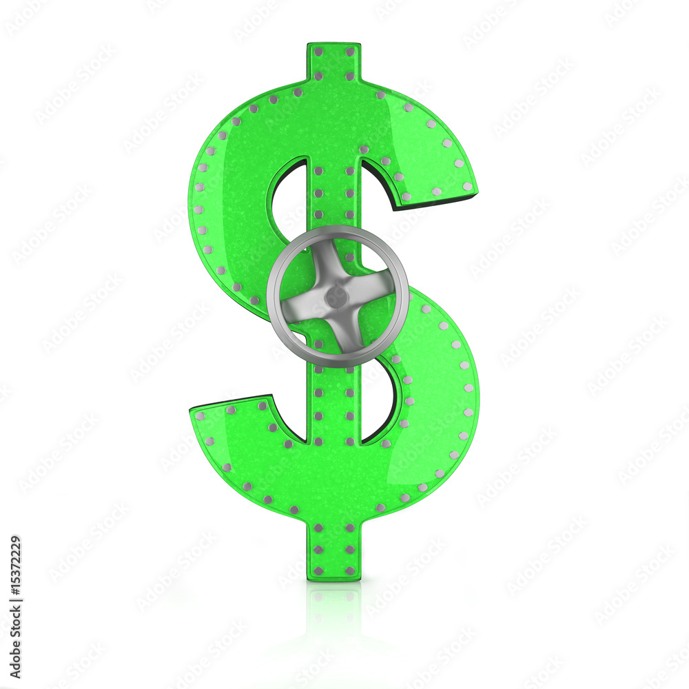 dollar symbol of steel with a handle dollar symbol of steel with a handle