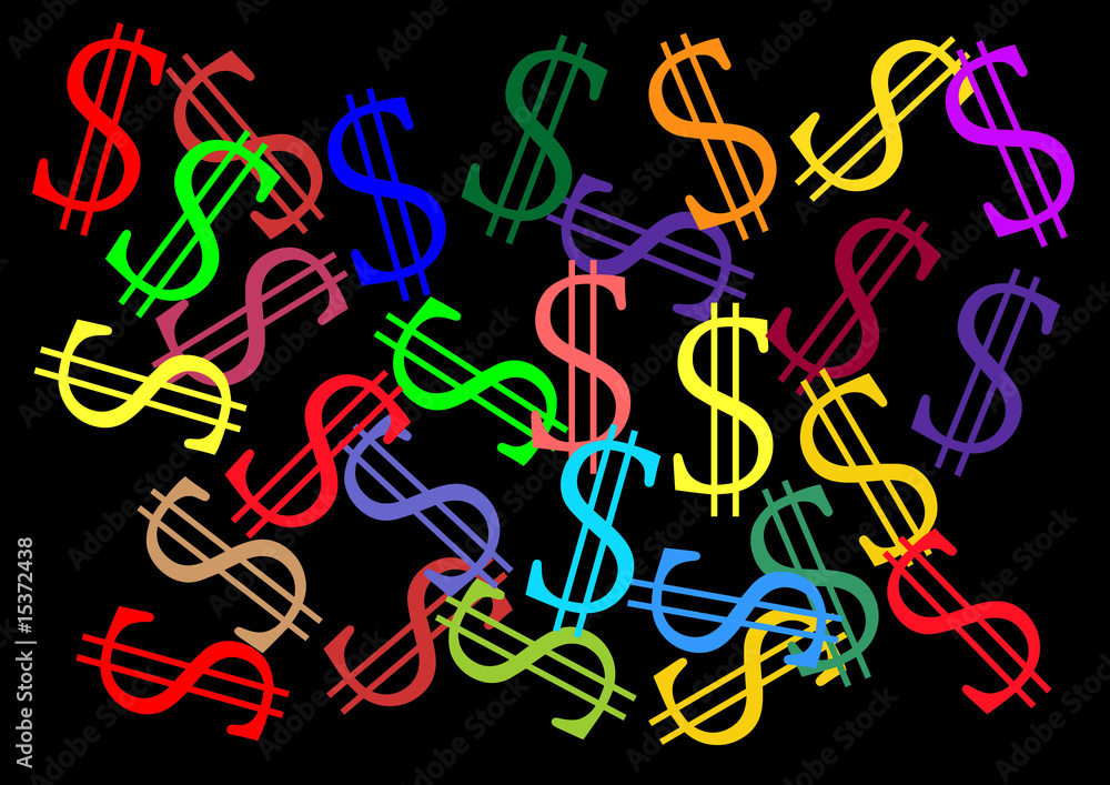 Fototapeta premium colorful dollar sign background illustration