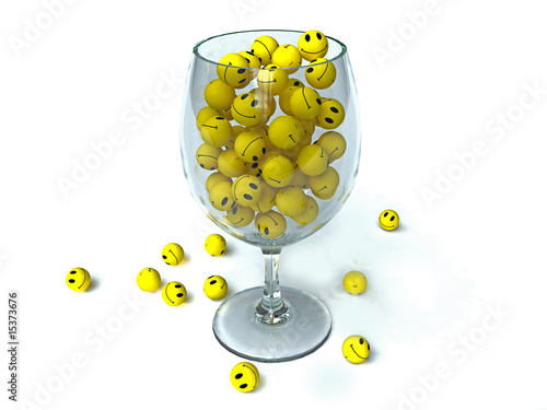 Yellow Smile wineglass