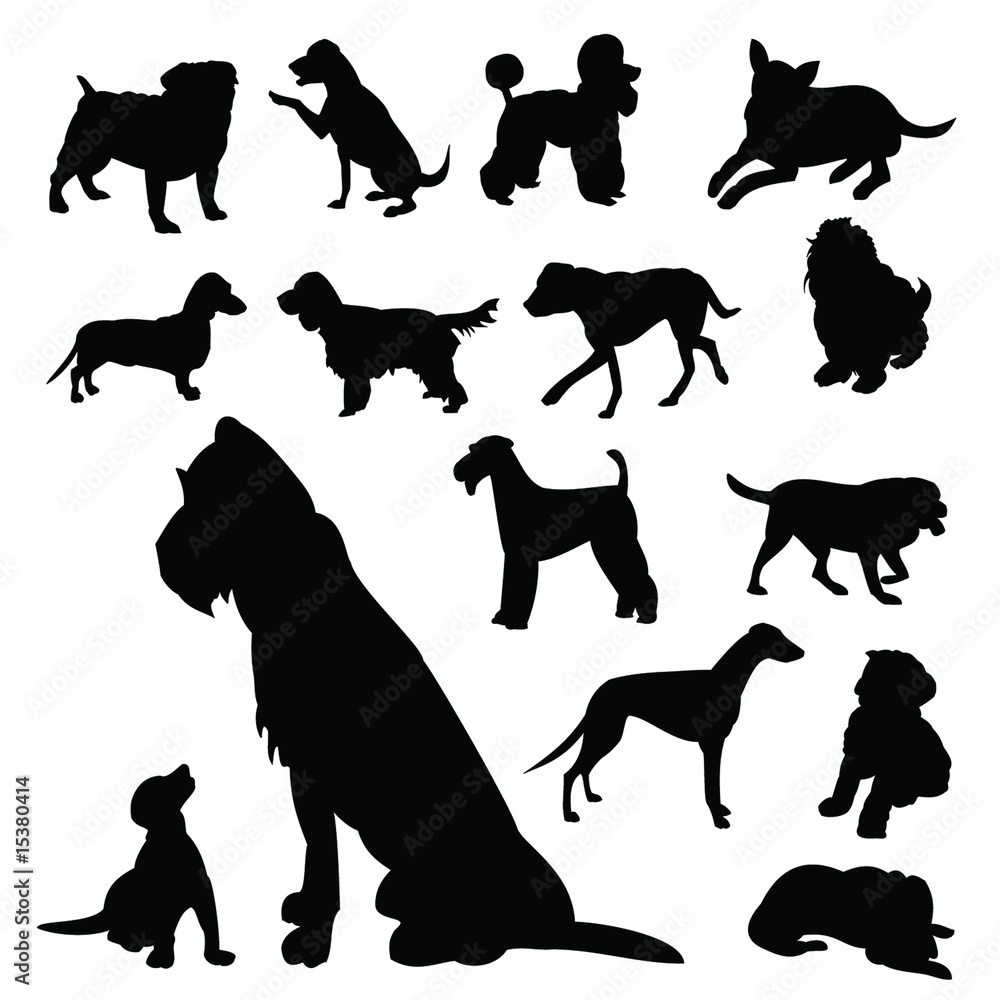 Lots of Dog Silhouettes