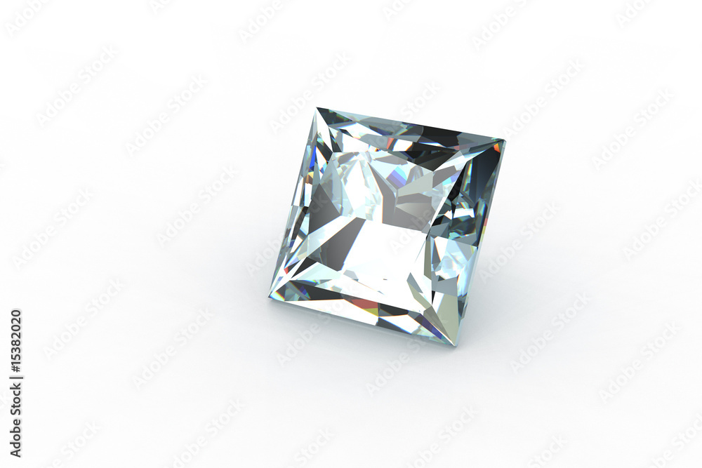 Sparkling square light blue diamond gemstone Sparkling square light blue diamond gemstone