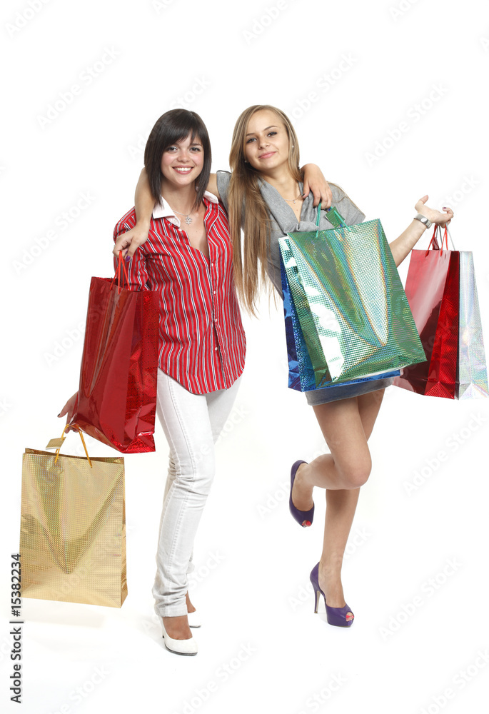 Beautiful young women shopping