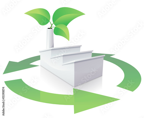 Usine blanche verte et recyclage (reflet)