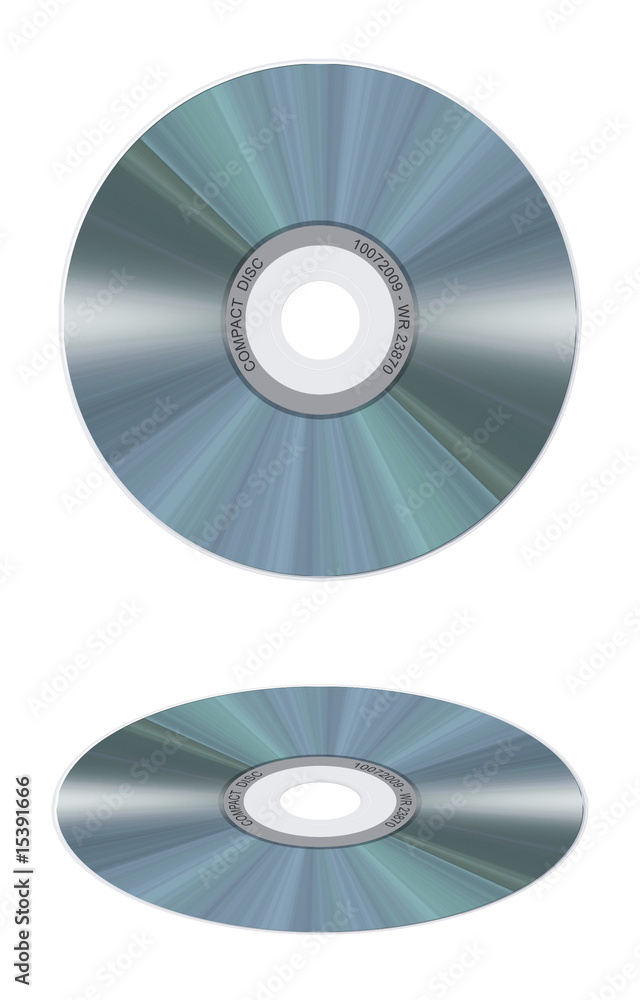 Realistic compact disc on white background Realistic compact disc on white background