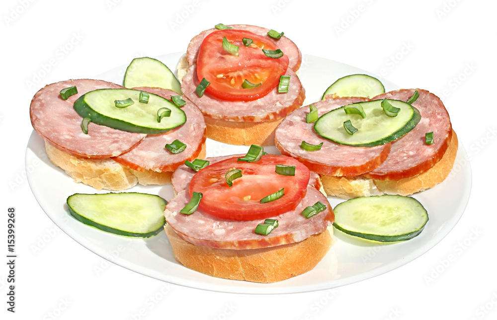 Sandwiches with sausage Sandwiches with sausage