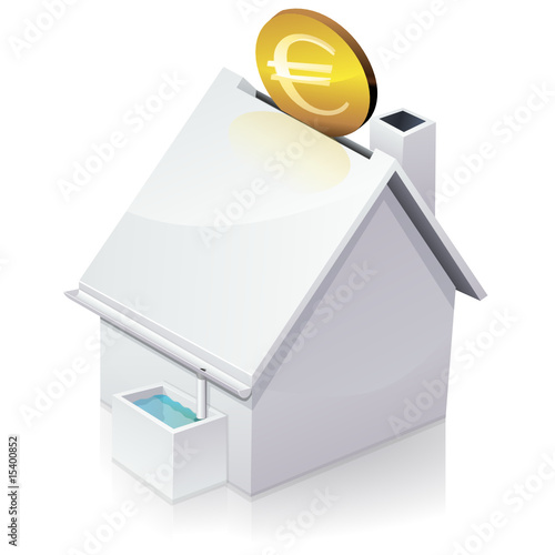 Maison et investir dans la récupération d'eau de pluie (reflet)