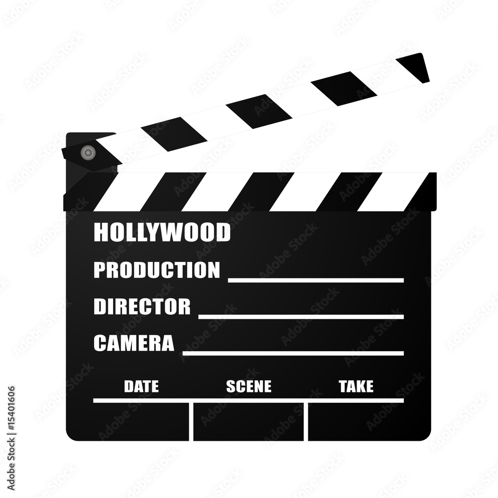 Fototapeta premium Filmklappe Hollywood Geöffnet