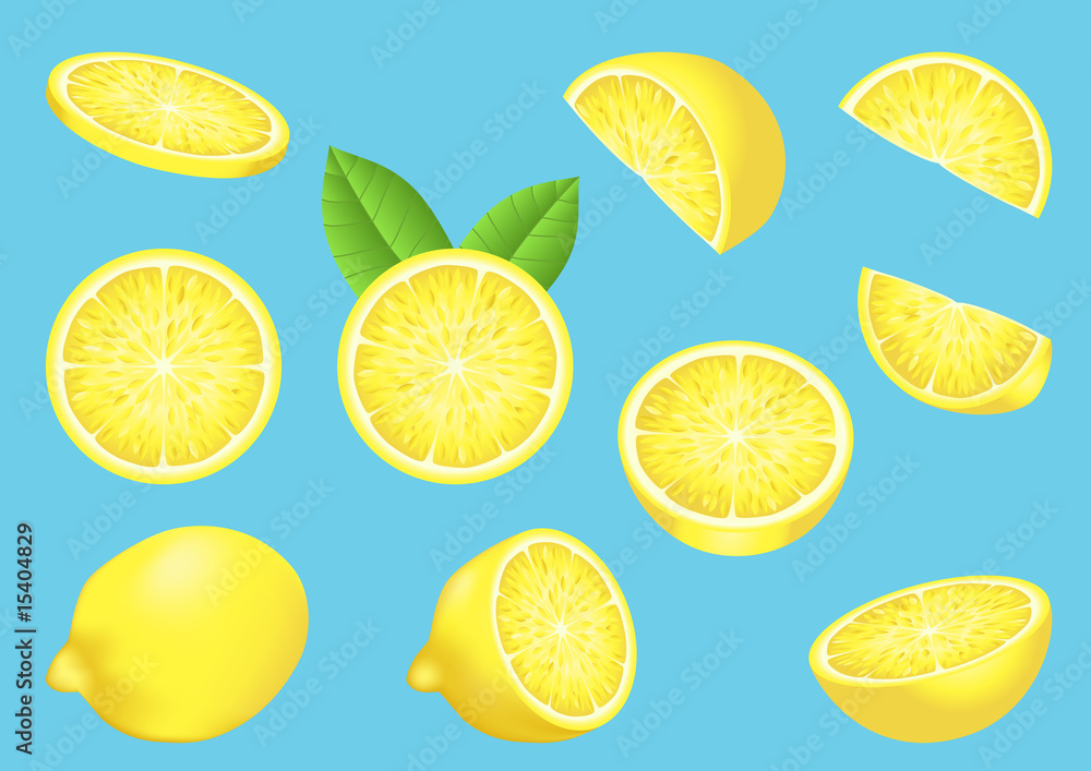 Vector image with isolated lemons