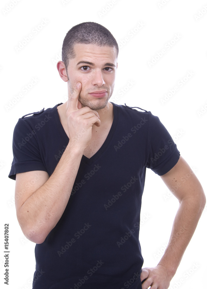 young casual man portrait, isolated on white young casual man portrait, isolated on white