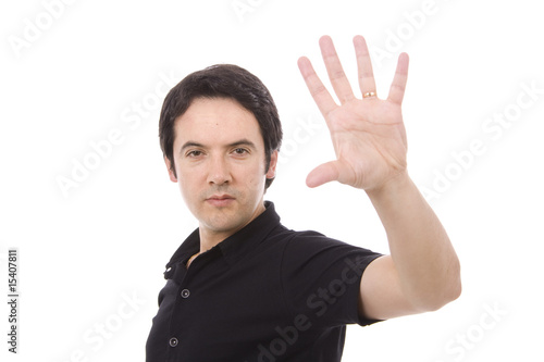 young casual man portrait, isolated on white