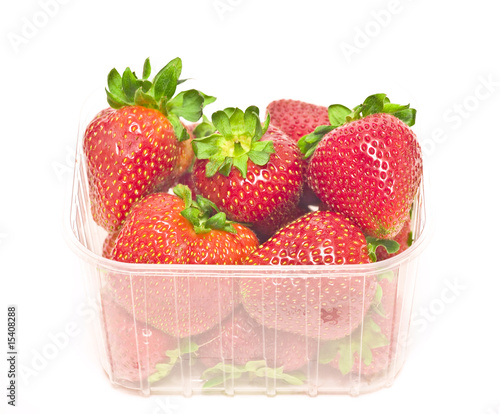 big strawberries in plastic package