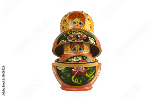 Russian nesting dolls isolated on white