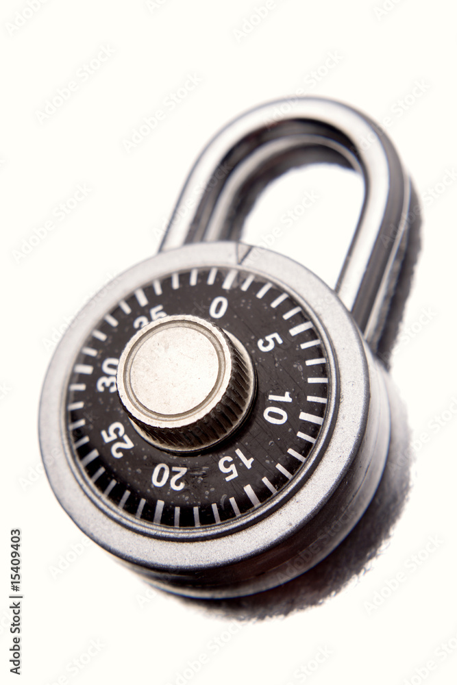 Combination padlock isolated over white Combination padlock isolated over white