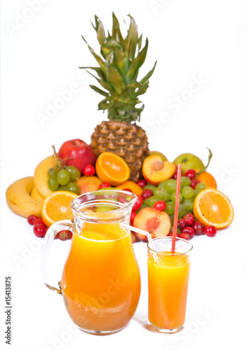 colorful fruits isolated on white background....