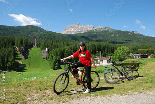 Cortina d'Ampezzo. Pista ciclabile delle Dolomiti.