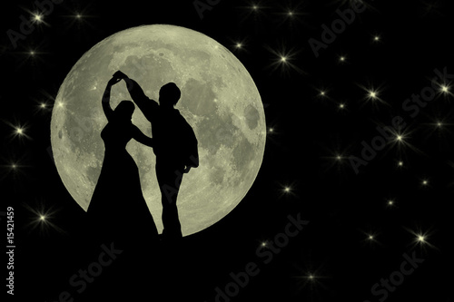Fototapeta dancing in the moonlight romantic banner
