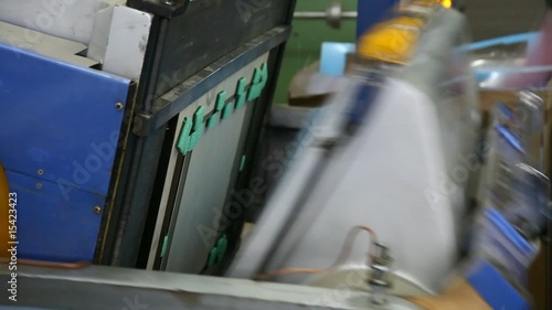 Industrial die cutting machine working