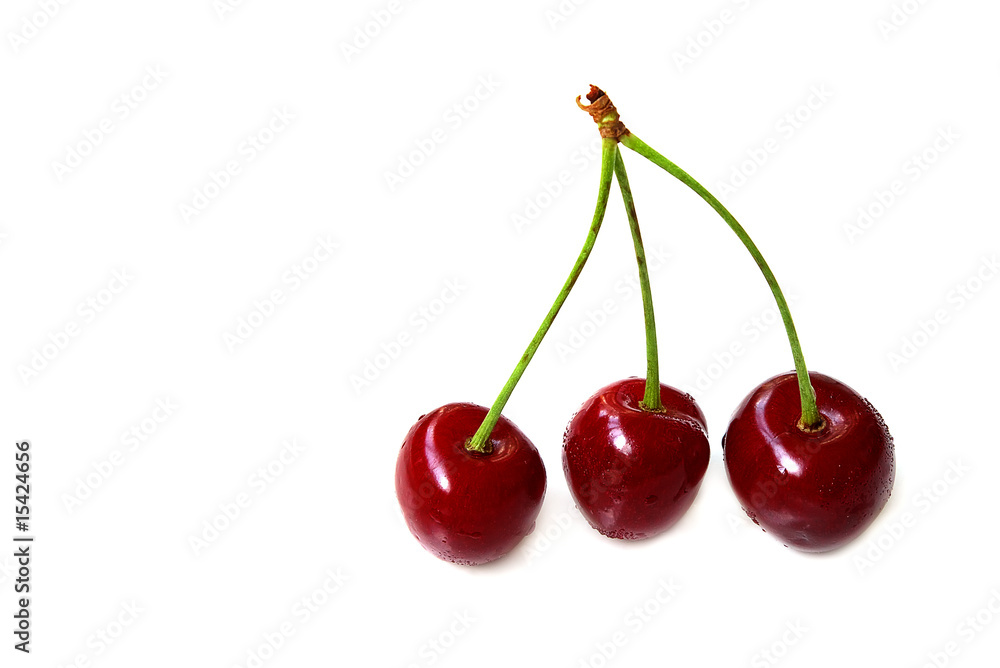 Three sweet cherries Three sweet cherries