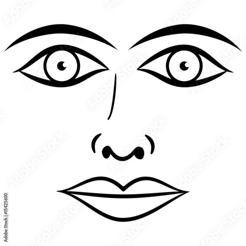 Black and white face vector
