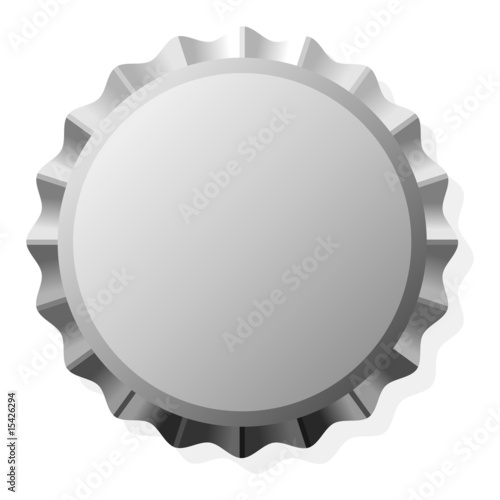 Bottle cap with copy space isolated over white