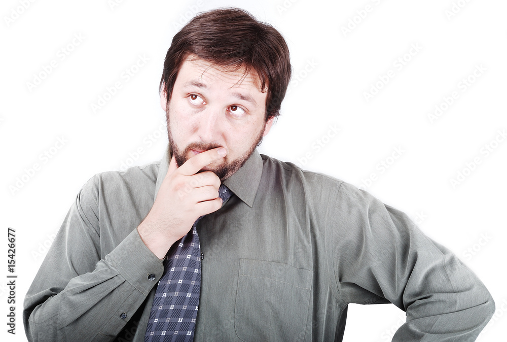 A man with thinking and worring expression A man with thinking and worring expression