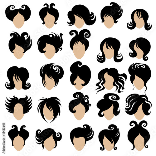 Big set of vector hair styling 3
