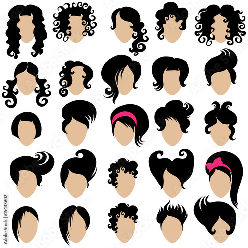 Big set of vector hair styling 2