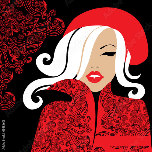 Stylish woman in red