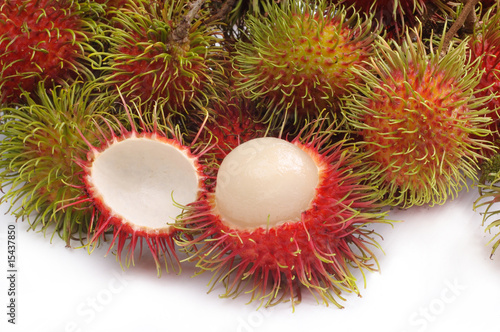 Tropical fruit - fresh Malaysian hairy rambutan