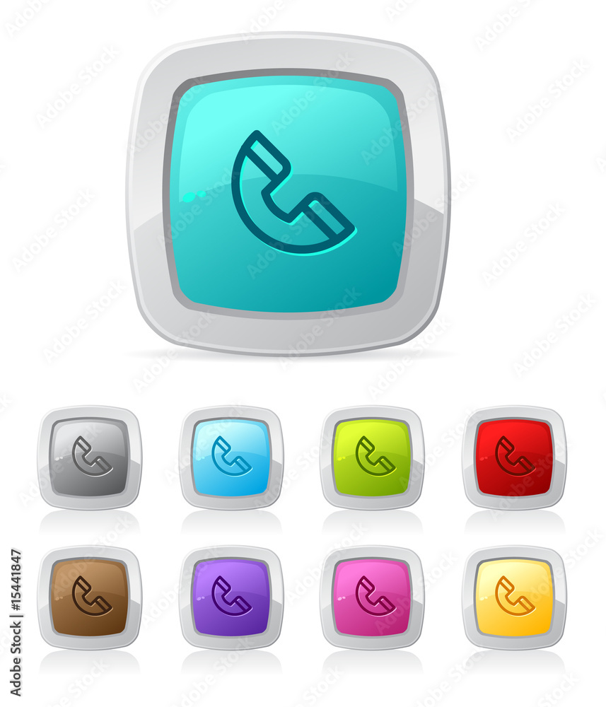 Glossy button - phone symbol Glossy button - phone symbol